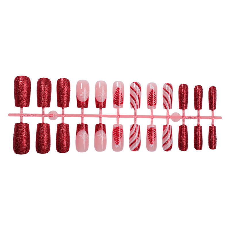 Festive Glittery Press-On Nail Set Acalora