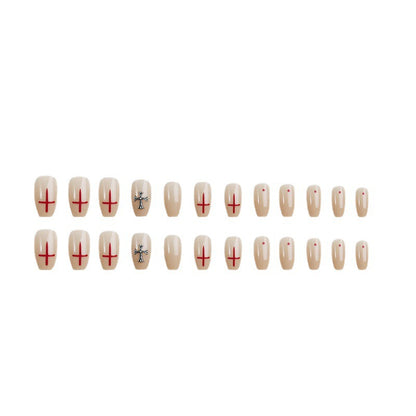 Artificial nail set in elegant minimalist style with creative accents Acalora