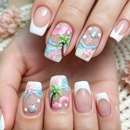 Tropical Ocean-Themed Nail Art Acalora