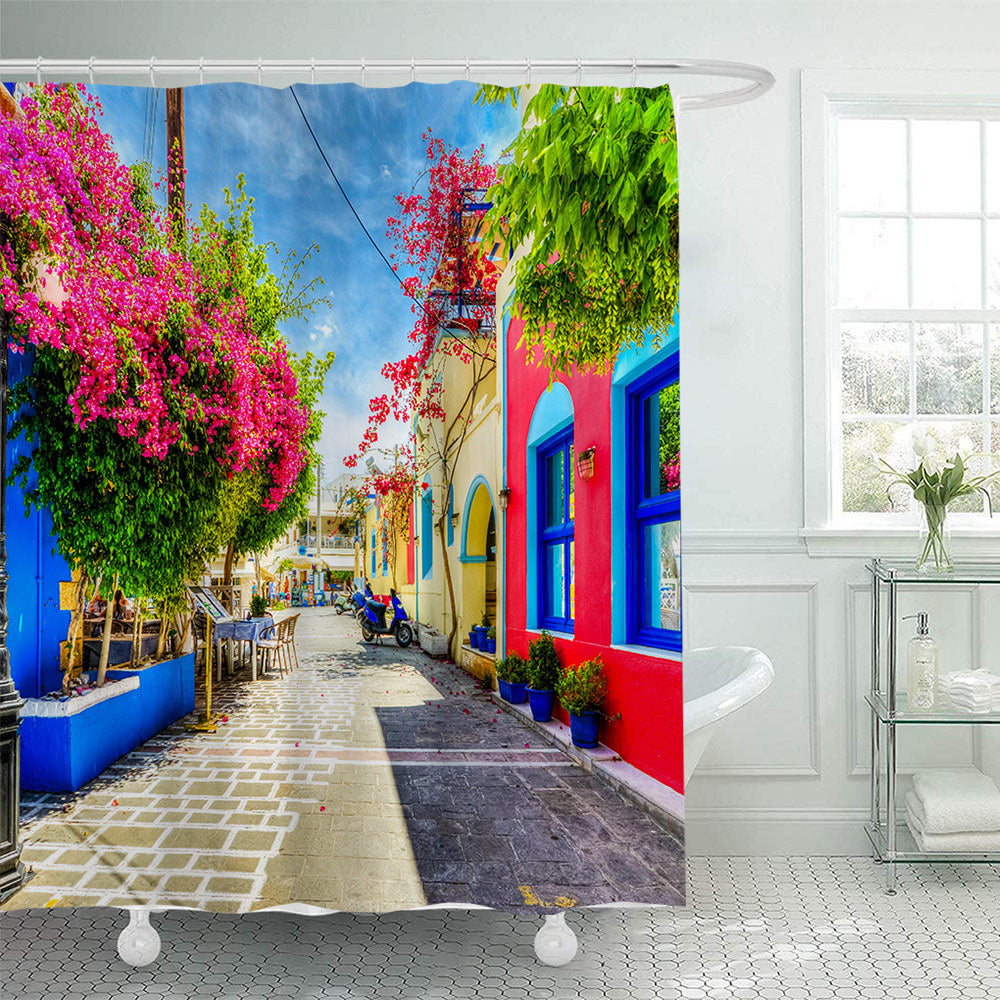 Floral Lane-Inspired Shower Curtain