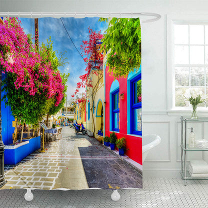Floral Lane-Inspired Shower Curtain