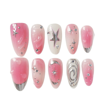 Decorative Star and Swirl Nail Art Acalora