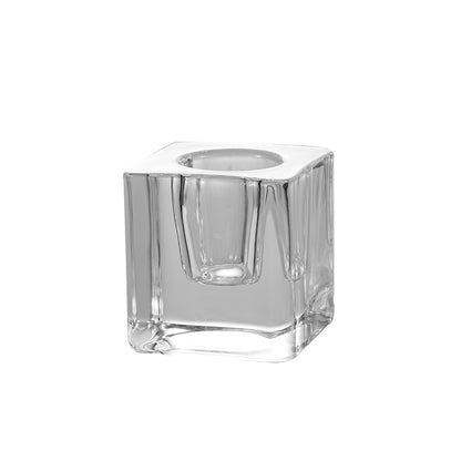 Square Ribbed Glass Votive Candle Holder Acalora