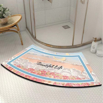 Artistic Curved Bath Mat