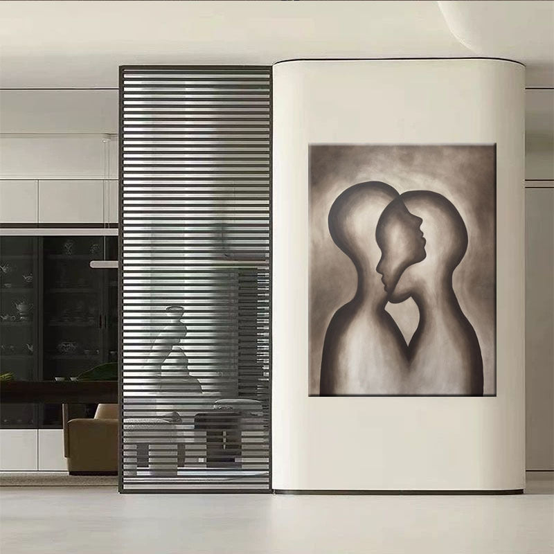 Modern Couple Silhouette Canvas Art