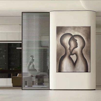 Modern Couple Silhouette Canvas Art