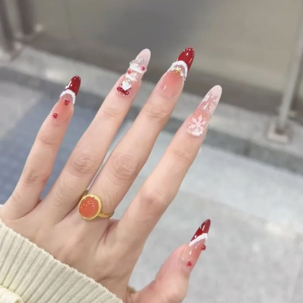 Artificial Christmas art nails with festive design Acalora
