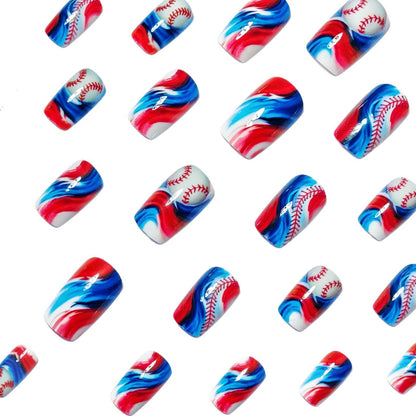 Sporty Baseball-Themed Nail Art Acalora