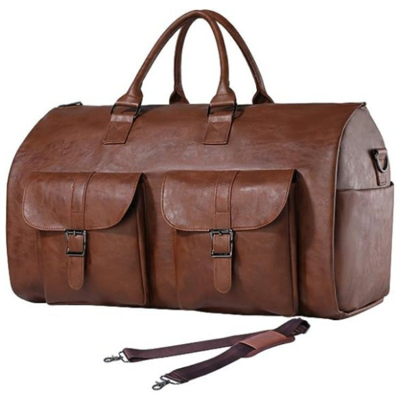 Premium Leather Weekender Duffle Bag Acalora