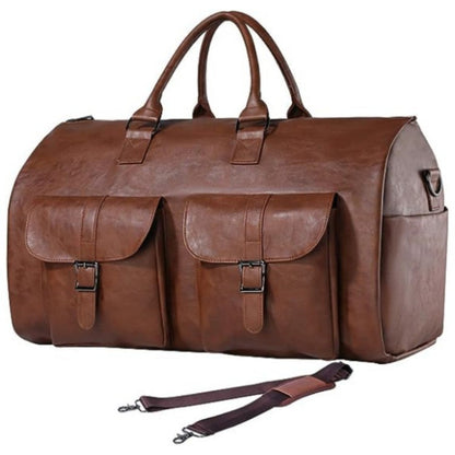 Premium Leather Weekender Duffle Bag Acalora