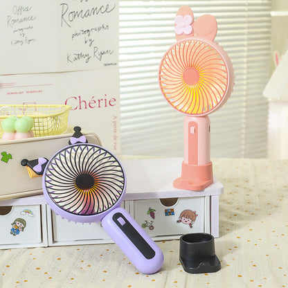 Women's Portable Handheld Fan with USB Charging Function and LED Lighting Karnz