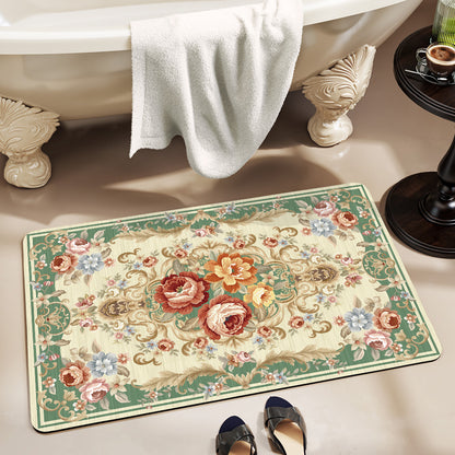 Floral-Patterned Luxury Bath Mat Acalora
