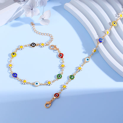 Charming Daisy and Evil Eye Bracelet Acalora