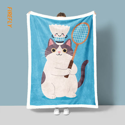 Unisex Fun Cartoon Cat Blanket