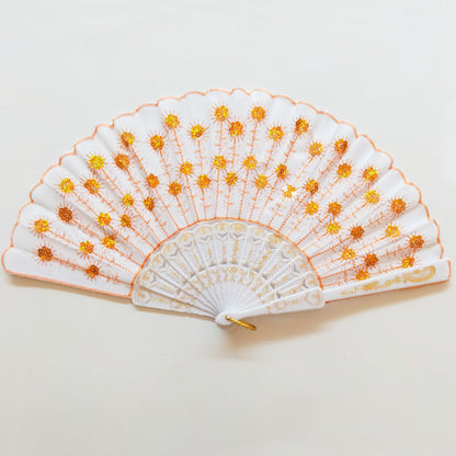 Ladies' handmade fan with fine embroideries Brehn