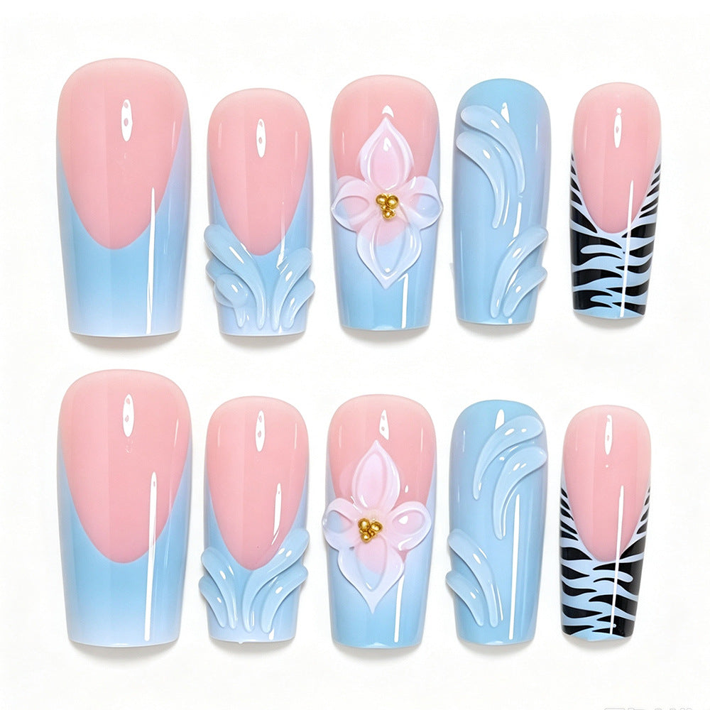 Decorative Long Press-On Nail Art Acalora