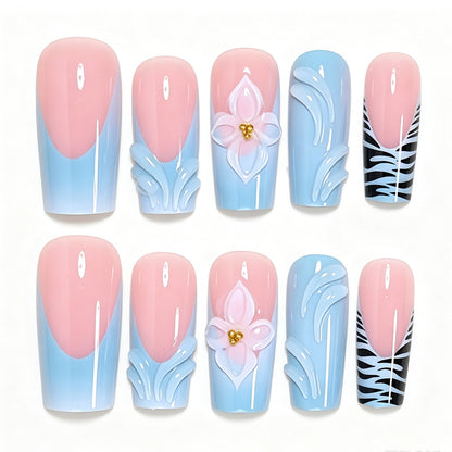 Decorative Long Press-On Nail Art Acalora