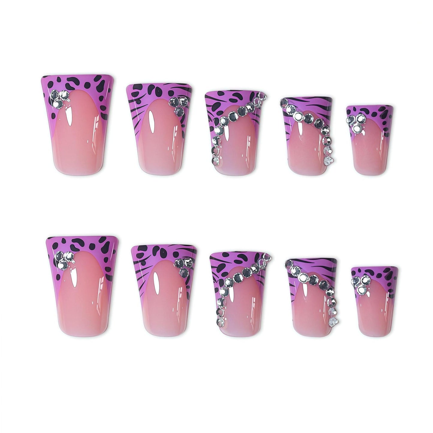 Artistic Press-On Nail Art Set with Unique Patterns Acalora