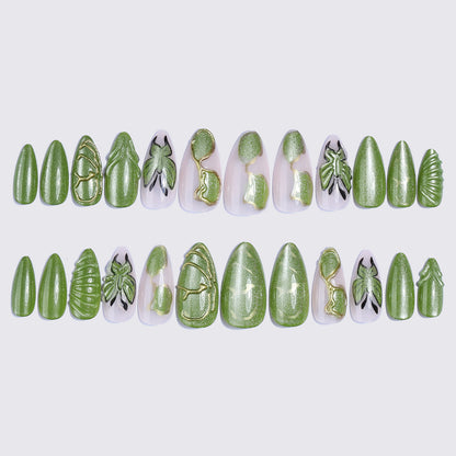Nature-Inspired Press-On Nail Art Set Acalora