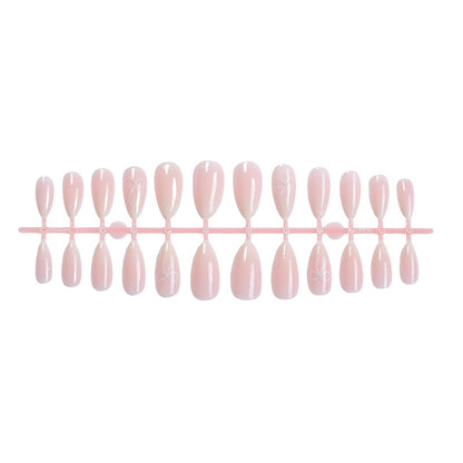 Elegant Press-On Nail Set with Delicate Floral Accents Acalora