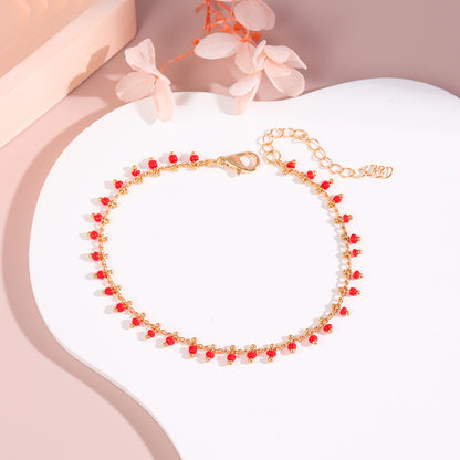 Delicate Beaded Ankle Bracelet Acalora