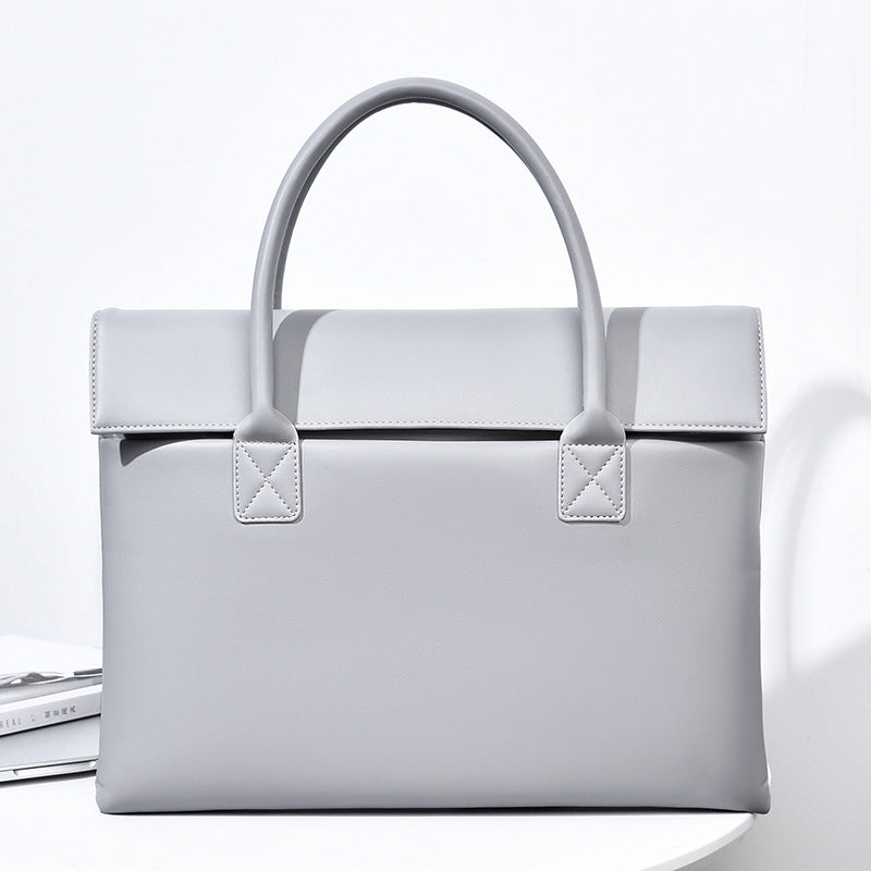 Elegant Structured Leather Office Tote Bag Acalora