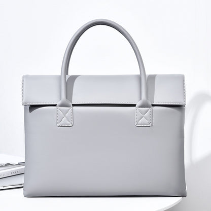 Elegant Structured Leather Office Tote Bag Acalora