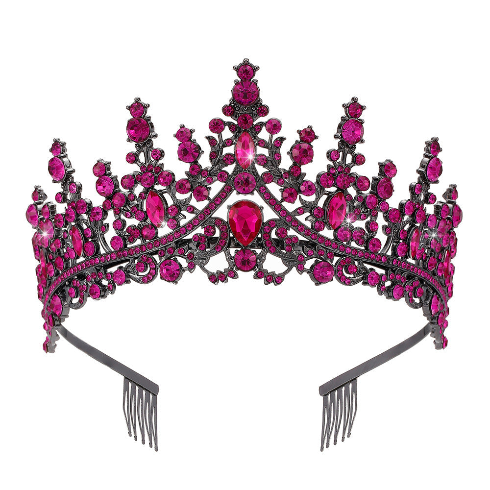 Ladies Opulent Tiara with Black Crystal Detailing Bowlift