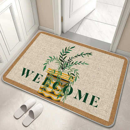 Decorative Floral Welcome Mat