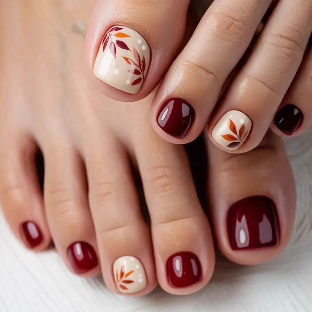 Artificial nails with elegant autumn motifs Acalora