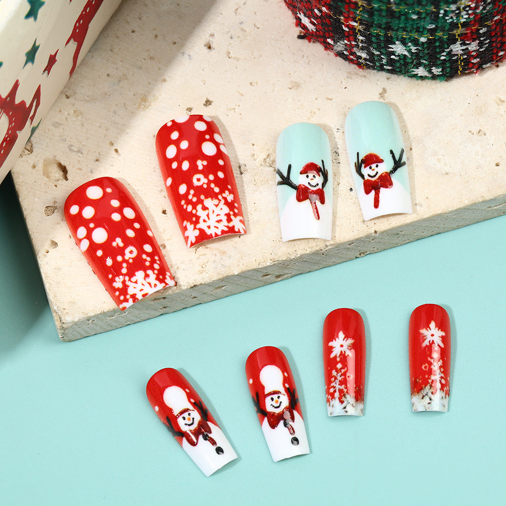 Artificial nails with festive Christmas designs Acalora