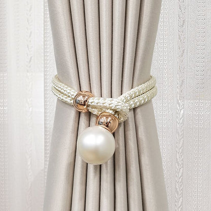 Elegant curtain tieback with decorative pearl Acalora
