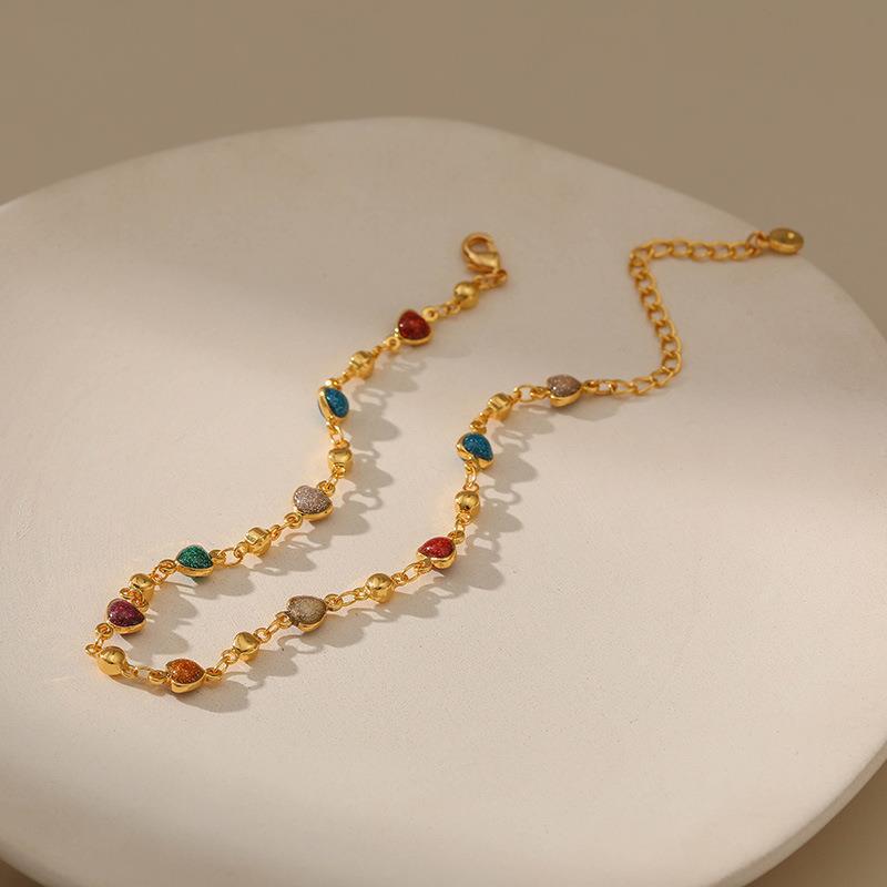 Heart Charm Anklet Acalora