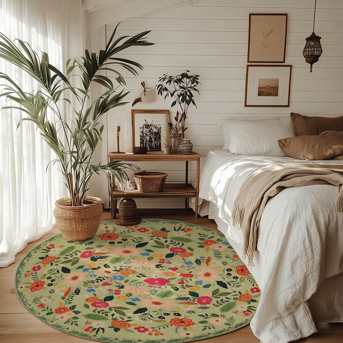 Unisex Floral Pattern Area Rug