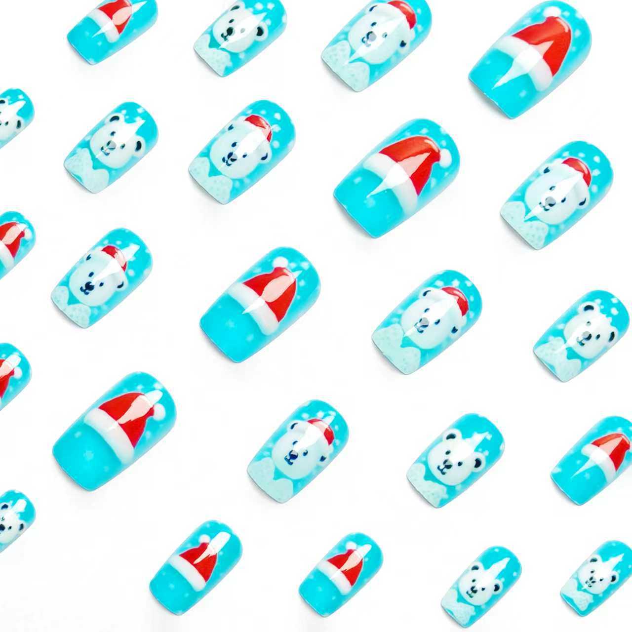 Festive Polar Bear Nail Art Acalora