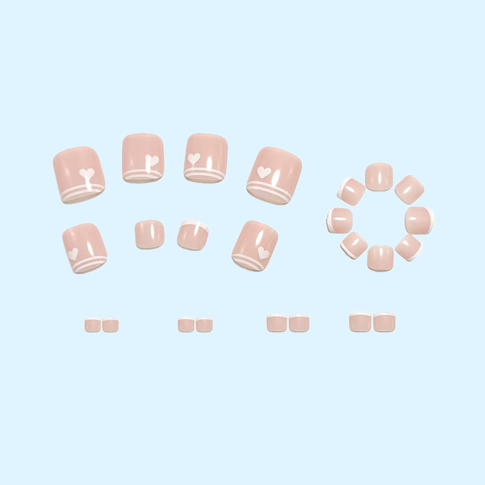 Artificial nails in an elegant design with heart details Acalora
