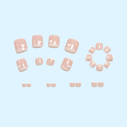 Artificial nails in an elegant design with heart details Acalora