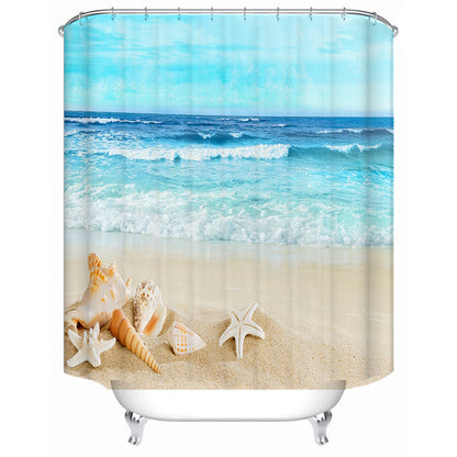Beach-Themed Shower Curtain Bowlift