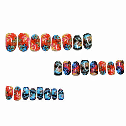 Artificial nails with creepy skull design Acalora