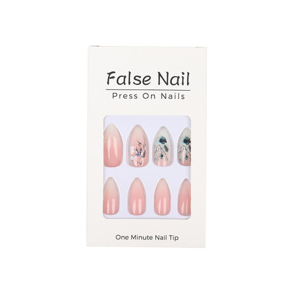 Artificial nails with flower design and shine Acalora