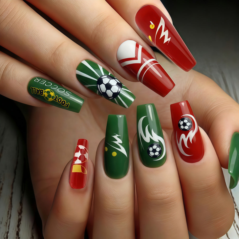 Sporty nail art in football style Acalora