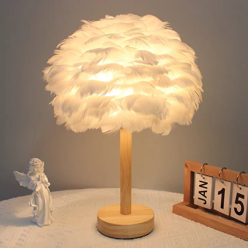 Feathered Accent Table Lamp