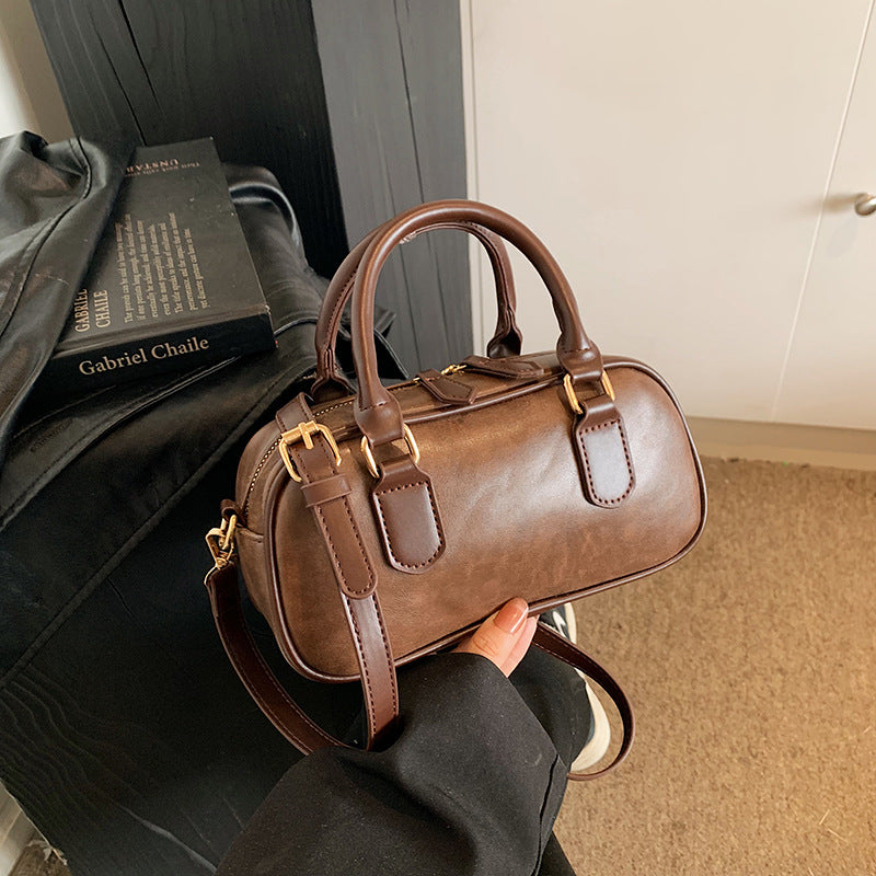 Vintage-Inspired Leather Satchel Acalora