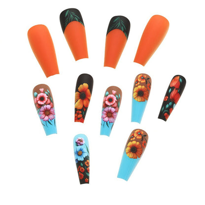 Art Nail Set with Floral Patterns Acalora