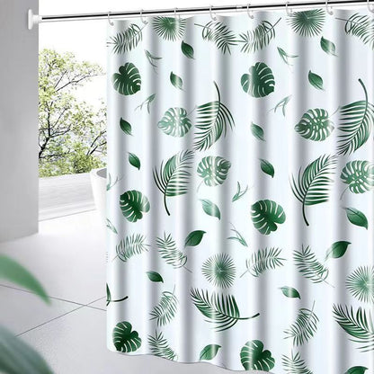 Botanical Leaf Pattern Shower Curtain