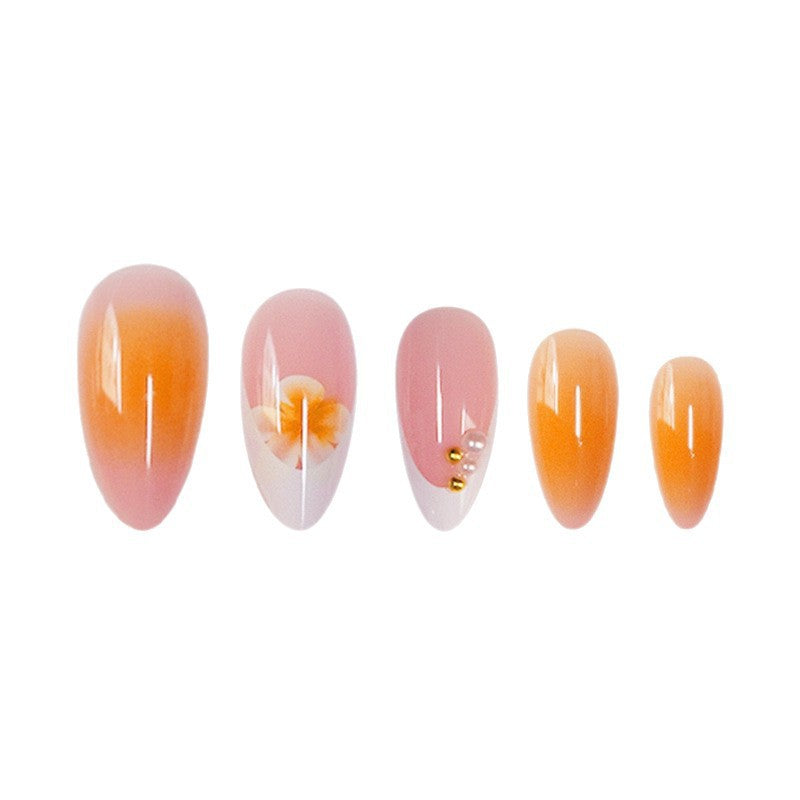 Decorative Floral Acrylic Nail Set Acalora