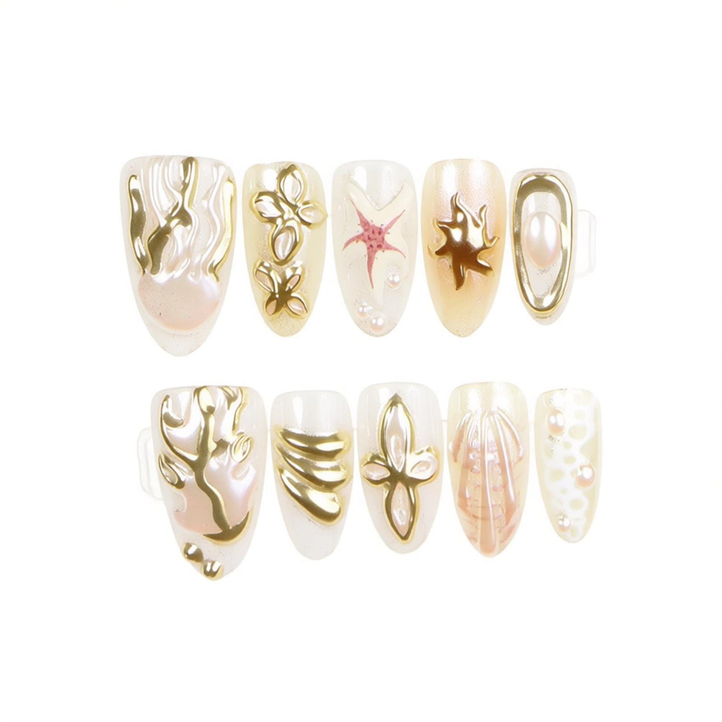 Artistic Press-On Nail Art Acalora