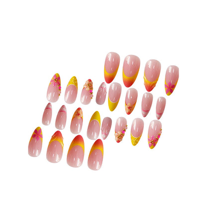 3D Floral Accent Press-On Nail Art Set Acalora