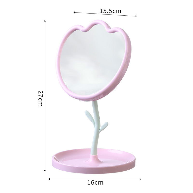 Floral-Themed Tabletop Vanity Mirror