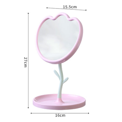Floral-Themed Tabletop Vanity Mirror